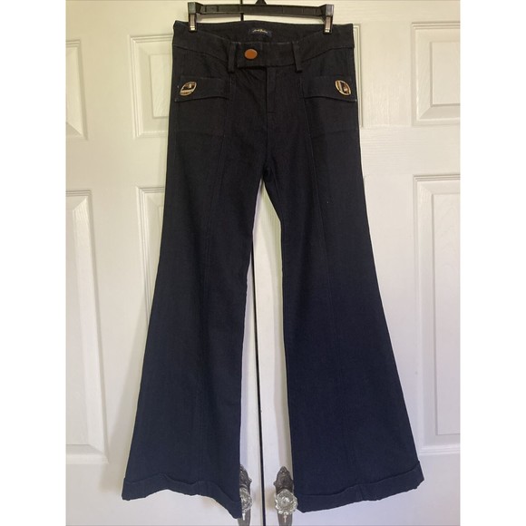 7 For All Mankind Women's Jeans Dark Wash Denim Flare Bell Bottom Size 26 - Picture 1 of 12